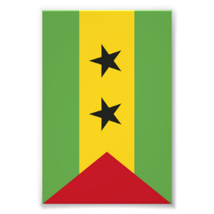 Sao Tomé en Principe vlag Foto Afdruk