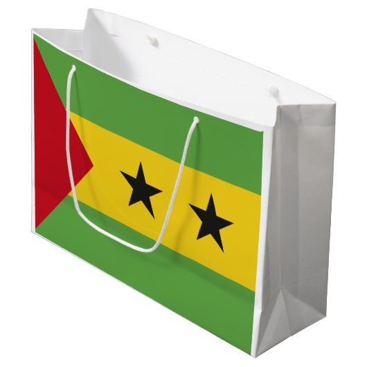 Sao Tomé en Principe vlag Groot Cadeauzakje (Voorkant Gekanteld)