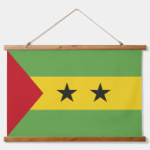 Sao Tomé en Principe vlag Hangend Wandkleed (Voorkant)