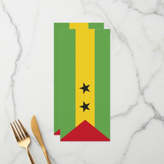 Sao Tomé en Principe vlag Menu (Voorkant / Achterkant in situ)