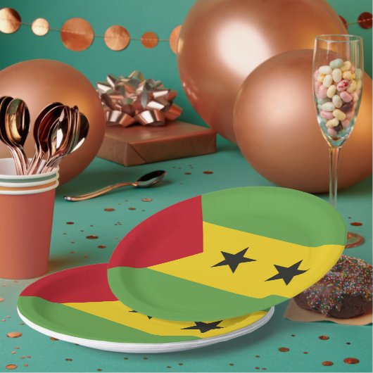 Sao Tomé en Principe vlag Papieren Bordje (Multi)