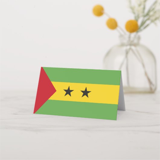 Sao Tomé en Principe vlag Plaatskaartje (Voorkant)