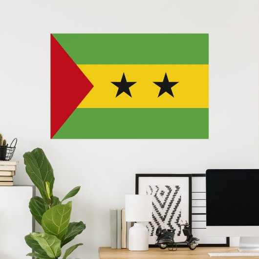 Sao Tomé en Principe vlag Poster (Thuiskantoor)