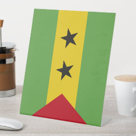 Sao Tomé en Principe vlag Reclamebord Met Voetstuk