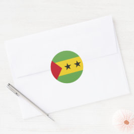 Sao Tomé en Principe vlag Ronde Sticker