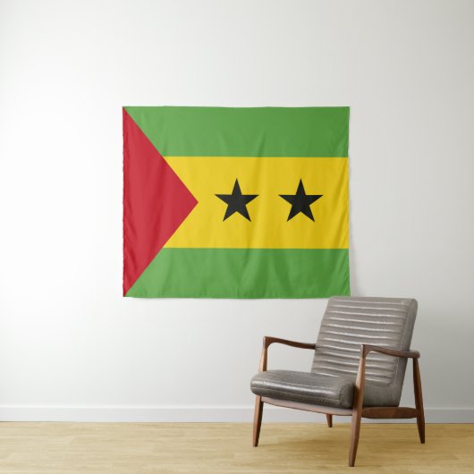 Sao Tomé en Principe vlag Wandkleed (In Situ (horizontaal))