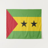 Sao Tomé en Principe vlag Wandkleed (Voorkant (horizontaal))