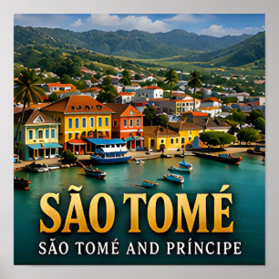 São Tomé Tropische Haven en Eilandparadijs Poster