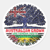 Sao Tomean Australian Australië Ronde Sticker (Voorkant)