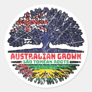 Sao Tomean Australian Australië Ronde Sticker