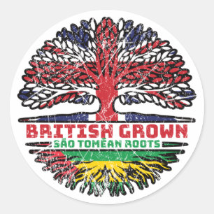 Sao Tomean - Britse boom Ronde Sticker
