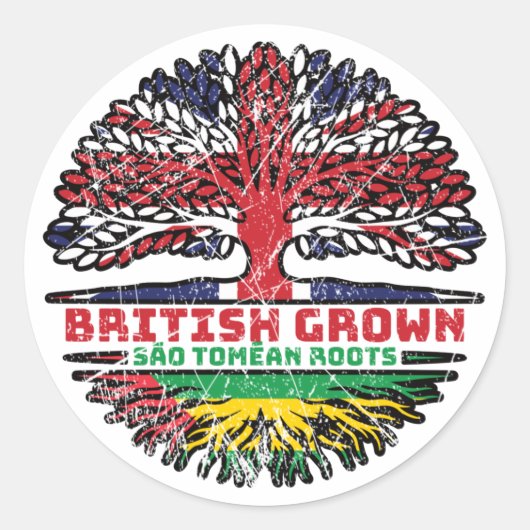Sao Tomean - Britse boom Ronde Sticker (Voorkant)
