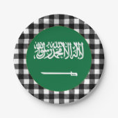 Saoedi-Arabië Bord, buffelpleister en Saoedi-Arabi Papieren Bordje (Voorkant)