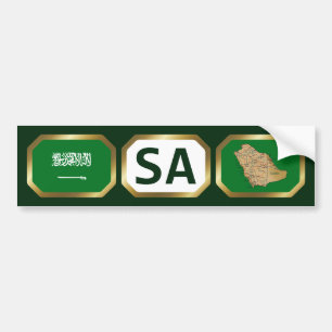 Saoedi-Arabië Bumpersticker van de vlaggenkaartco