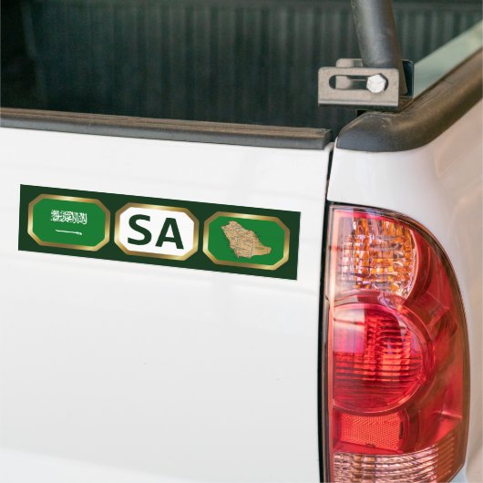 Saoedi-Arabië Bumpersticker van de vlaggenkaartcod (Op Truck)