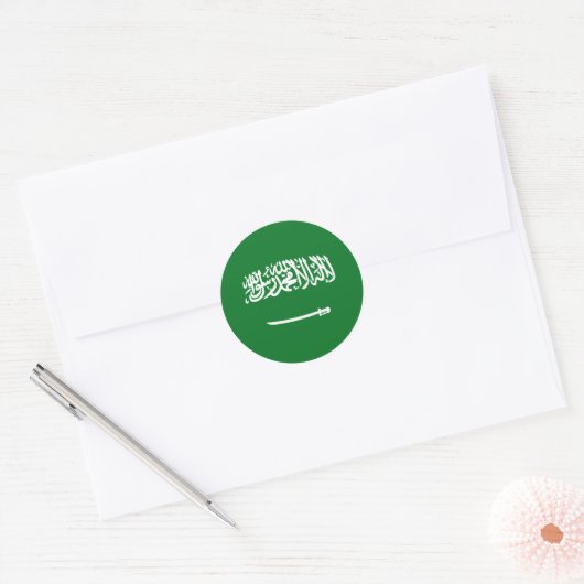 Saoedi-Arabië Fisheye Flag Sticker (Envelop)