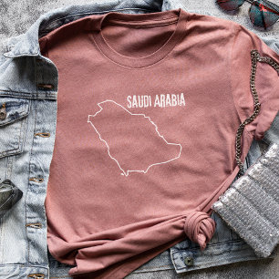 Saoedi-Arabië Landkaart Arabische Lijn Vorm T-shirt