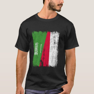 Saoedi-Arabië Polen Half Vlag Saoedi-Pools Afkomst T-shirt