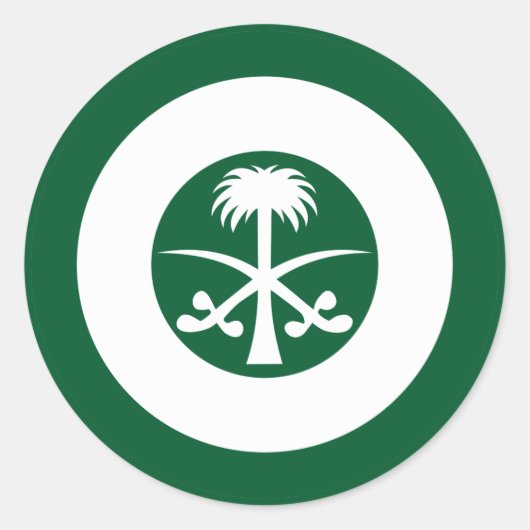 Saoedi-Arabië rondelland vlag symbool leger Avia Ronde Sticker (Voorkant)