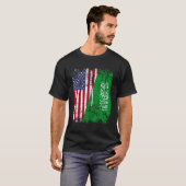 Saoedi-Arabië Roots Half Amerikaanse vlag Saoedi-A T-shirt (Voorkant volledig)