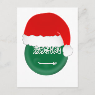 Saoedi-Arabië Santa, vlag en pet Feestdagenkaart