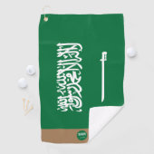 Saoedi-Arabië vlag en Arabië monogrammen/golfhandd Golfhanddoek (Insitu)