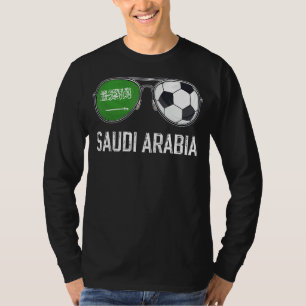 Saoedi-Arabië Vlag en Football Sunglass Saudi-Arab T-shirt
