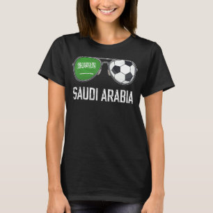 Saoedi-Arabië Vlag en Football Sunglass Saudi-Arab T-shirt