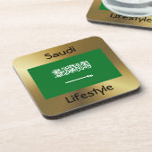 Saoedi-Arabië vlag + Onderzetter tekst (Linkerzijde)