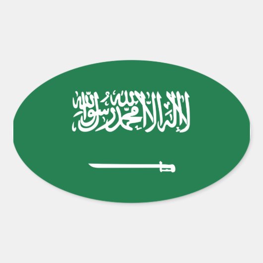 Saoedi-Arabië Vlag ovaal Sticker (Voorkant)