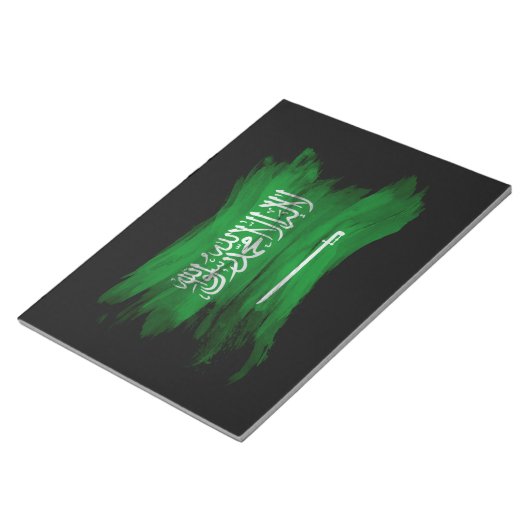 Saoedi-Arabië vlag penseelstreek, nationale vlag Notitieblok (Schuin)