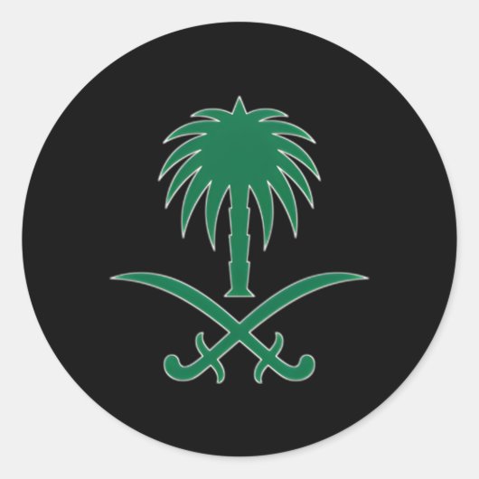Saoedi-Arabië Vlag Saoedi-Arabië Embleem Ronde Sticker (Voorkant)