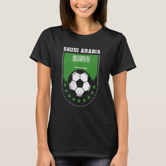 Saoedi-Arabië Vlag Voetbal Fan T-shirt (Voorkant)