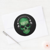  Saoedi-Arabische DJ Skull met Hoofdtelefoon Ronde Sticker (Envelop)