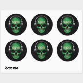  Saoedi-Arabische DJ Skull met Hoofdtelefoon Ronde Sticker (Vel)