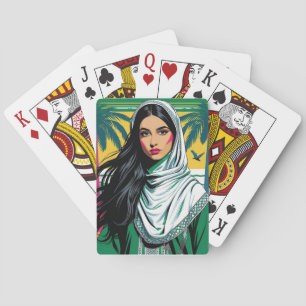 Saoedische Pop Queen - Bold Heritage Art voor Nati Pokerkaarten