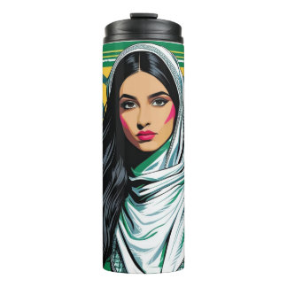 Saoedische Pop Queen - Bold Heritage Art voor Nati Thermosbeker