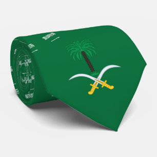 Saoedische vlag & embleem, vlag van Saoedi-Arabië Stropdas