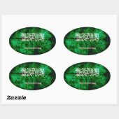 Saoedische vlag ovale sticker (Vel)