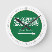 Saoedische vlagklok en Saoedi-Arabië mode/ontwerp Ronde Klok (Voorkant)