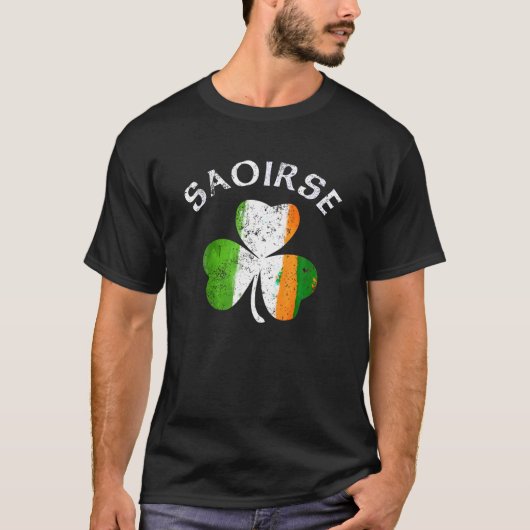 Saoirse Naam Gift Lucky Irish Pride T Shirt (Voorkant)