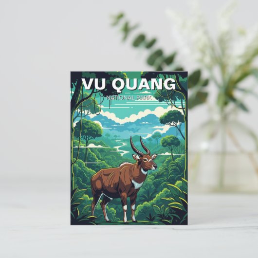 Saola in Vu Quang Nationaal Park Vietnam Reizen Briefkaart (Staand voorkant)