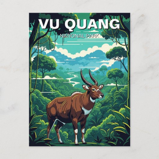 Saola in Vu Quang Nationaal Park Vietnam Reizen Briefkaart (Voorkant)