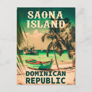 Saona Island Dominicaanse Republiek - Retro 60s Briefkaart