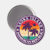 Saona Island Dominicaanse Republiek - Retro 60s Magneet (Voorkant / Achterkant)