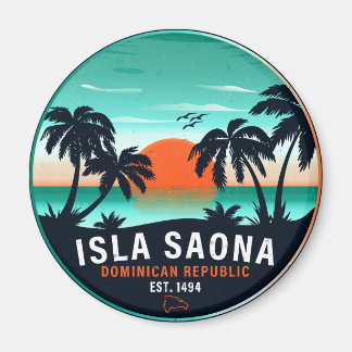 Saona Island Dominicaanse Republiek Retro Sunset 6 Magneet