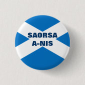Saorsa A Nis Scottish Saltire Ronde Button 3,2 Cm (Voorkant)