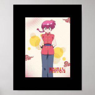 Saotome Ranma Rang 12 Anime Retro Esthetische Stic Poster