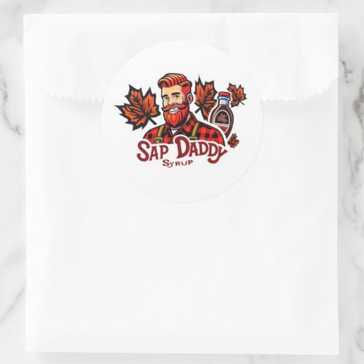 Sap Daddy-Sticker Ronde Sticker (Tas)