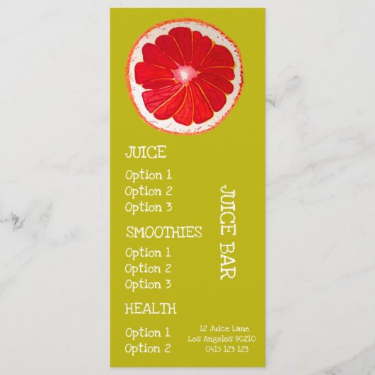 Sap drankt gezond drankje Grapefruit fruit menu (Voorkant)